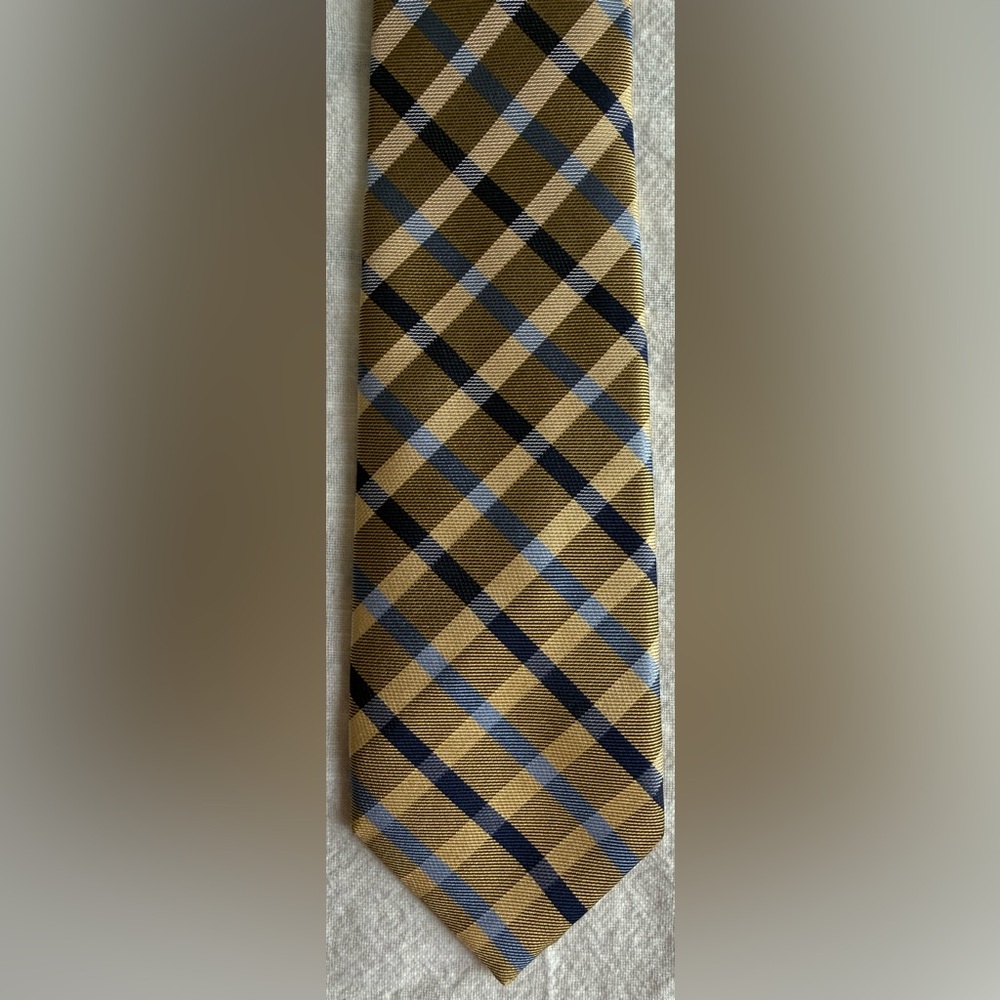 Chaps Gold and Navy Checkered Men's Tie
